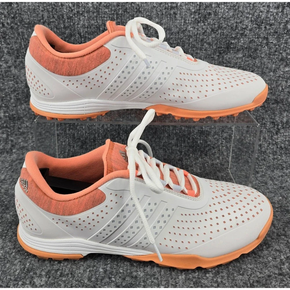 Adidas Adipure Sport Golf Shoes Women's‎ 10 White Orange Spikeless Resort DA9133